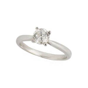 18k White Gold Round Brilliant Cut Diamond Ring 0.71ct VVS2 G