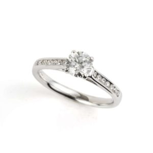 18k White Gold Round Diamond RIng 0.70ct H/SI1