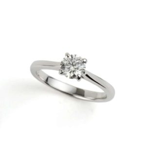 18k White Gold Round Diamond Ring 0.70ct H/SI1