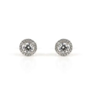 18k White Gold Diamond Cluster Earrings 0.73ct F/VS