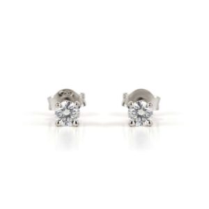 18k White Gold Round Diamond Stud Earrings 0.63ct Total