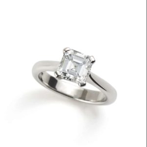 Platinum Asscher cut Diamond Ring 1.51ct D/VS1