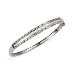 18k White Gold Diamond Bangle 2.95ct Total