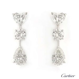 Cartier Diamond Drop Earrings in Platinum 4.56ct