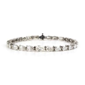 18k White Gold Pear Cut Diamond Bracelet 9.47ct