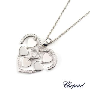 Chopard 18k W/G Happy Diamonds Happy Amore Pendant B&P 797219-1002