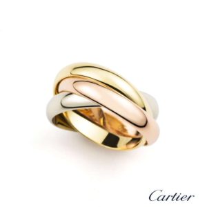 18k Three Colour Gold Cartier Trinity Ring Size 54