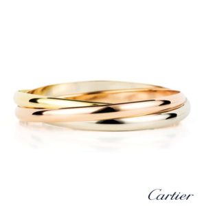 18k Three Colour Gold Cartier Trinity Bangle Size Medium