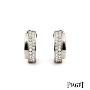 18k White Gold Piaget Possession Diamond Earrings 1.08ct Total