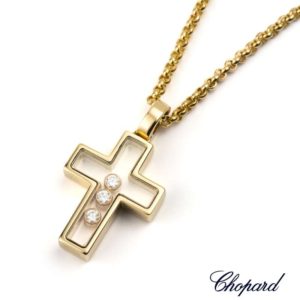 Chopard 18k Yellow Gold Happy Diamonds Cross 79/4009-20