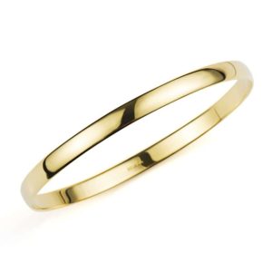 9k Yellow Gold Solid D Shape Bangle