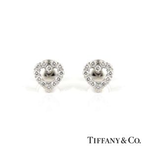 Platinum Tiffany Hearts Diamond Earrings