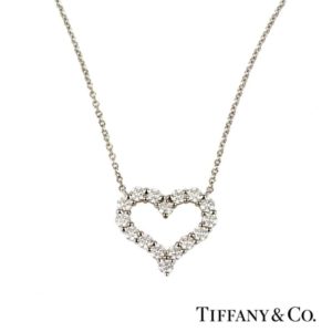Platinum Tiffany Hearts Diamond Pendant