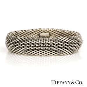 Tiffany Woven Bangle in Sterling Silver 925 Medium Size