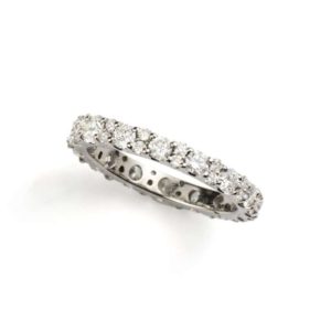 18k White Gold Round Brilliant Cut Diamond Full Eternity Ring 2.50ct