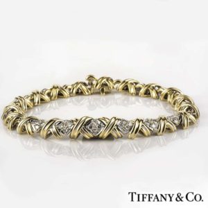 Tiffany & Co. 18k Y/G Diamond Schlumberger Bracelet 0.96ct G/VS