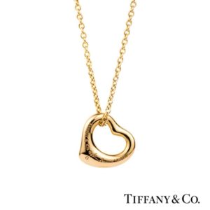 18k Rose Gold Tiffany & Co Heart Pendant by Elsa Peretti on 16 Belcher Chain.