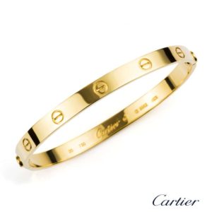 Cartier 18k Yellow Gold Love Bangle Bracelet Size 20. B6006000