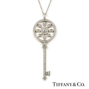 Tiffany & Co. Diamond Key Pendant in Platinum
