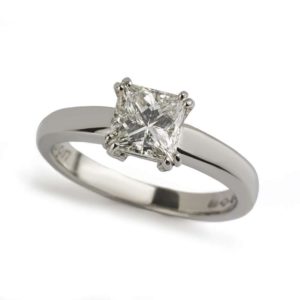 Platinum Princess Cut Diamond Ring 1.03cts G VS1