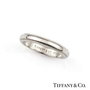 Tiffany & Co. Milligrain Edge Wedding Band in Platinum