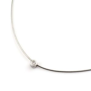 18k White Gold Round Brilliant Cut Diamond Pendant 0.10ct