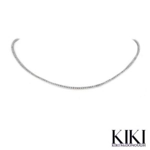 KiKi McDonough 18k White Gold Diamond Collar Necklace 4.30ct