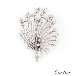 Cartier Diamond Spray Brooch in Platinum c.1963