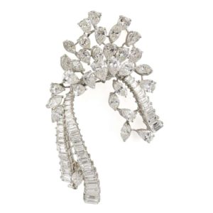 Diamond Spray Brooch in Platinum F/G VS