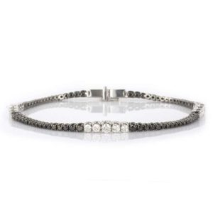 18k White Gold Black and Wite Diamond Bracelet 2.62ct