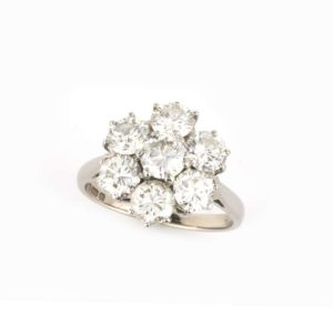 18k White Gold Diamond Cluster Ring 2.31ct G/H SI1 Size L