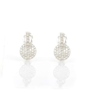 18k White Gold Pave Diamond Earrings 1.09ct G/VS