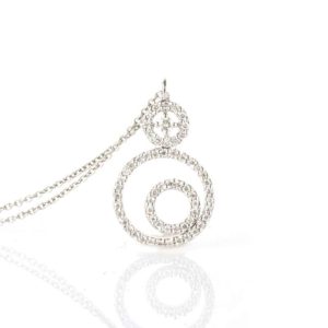 18k White Gold Pave Diamond Pendant 0.38ct G/VS