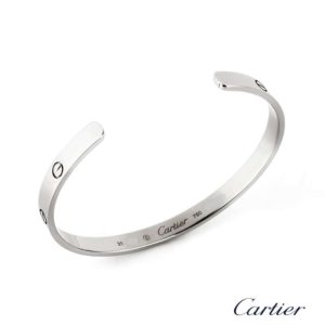 Cartier 18k White Gold Open Love Bangle Size 21 B6032516