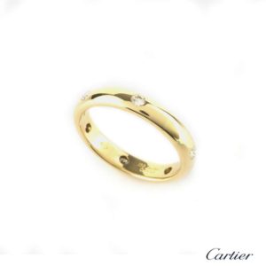 Cartier 18k Yellow Gold Diamond Wedding Band Size 52/M
