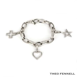 Theo Fennell 18k White Gold Diamond Charm Bracelet