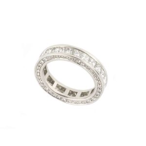 Princess Cut Diamond Full Eternity Ring in Platinum 3.76ct F/VS2