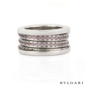 Bvlgari 18k White Gold B Zero1 Pink Sapphire Ring