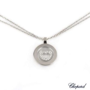 Chopard 18k White Gold Happy Diamonds Pendant B&P 79/5747/0-20