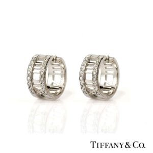 Tiffany & Co. 18k White Gold Atlas Hoop Earrings
