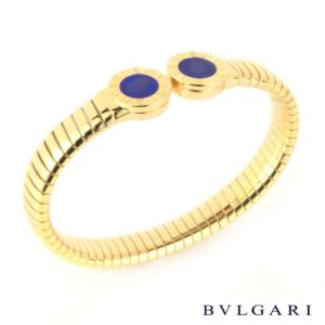 Bvlgari 18k Yellow Gold Turbogas Lapis Lazuli Bangle