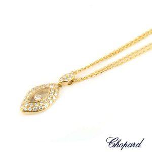 Chopard 18k Yellow Gold Happy Diamonds Pendant 79/5723 B&P