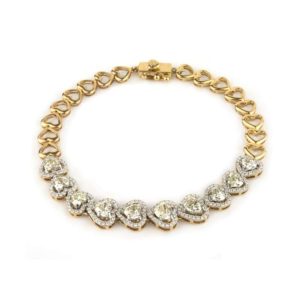 18k Rose Gold Diamond Heart Bracelet 4.01ct J/L VS1