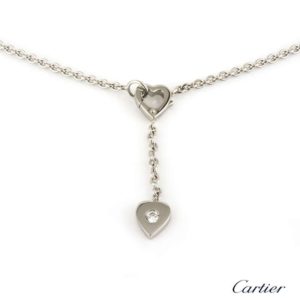 Cartier 18k White Gold Diamond Heart Pendant
