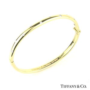 Tiffany & Co. 18k Yellow Gold Etoile Diamond Bangle