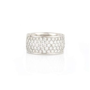 18k White Gold Diamond Gents Ring Size U