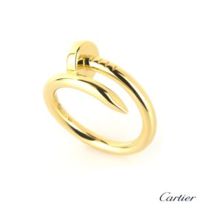Cartier 18k Yellow Gold Juste un Clou Ring Size 53 B&P B4092600