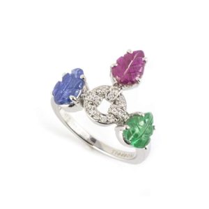 18k White Gold Multi-stone Diamond Dress Ring