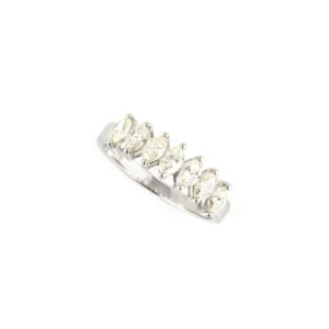 18k White Gold 7 Stone Marquise Cut Diamond Ring 1.01ct I/VS2