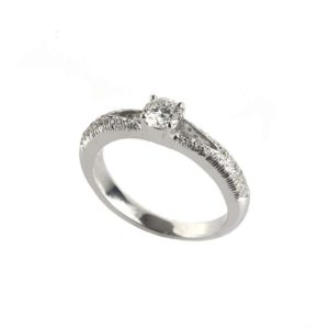 18K White Gold Diamond Ring 0.54ct D/VS1
